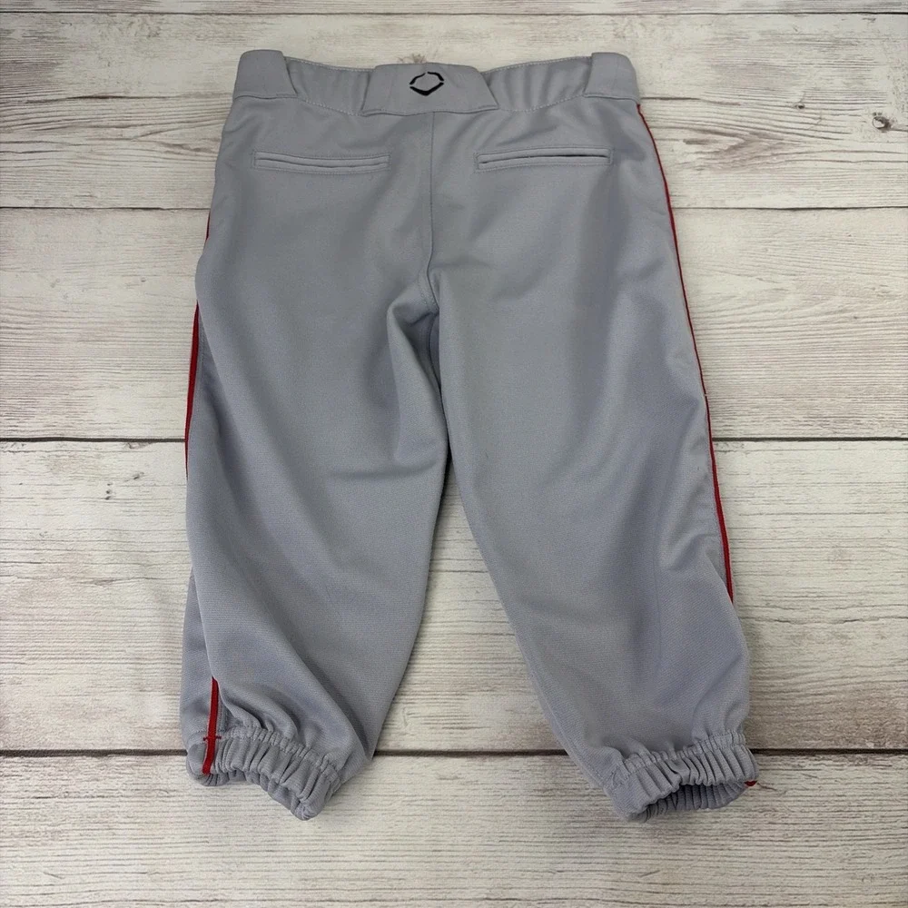 Evoshield Youth Boy's Large Gray Red Piping Baseball Pants Excellent